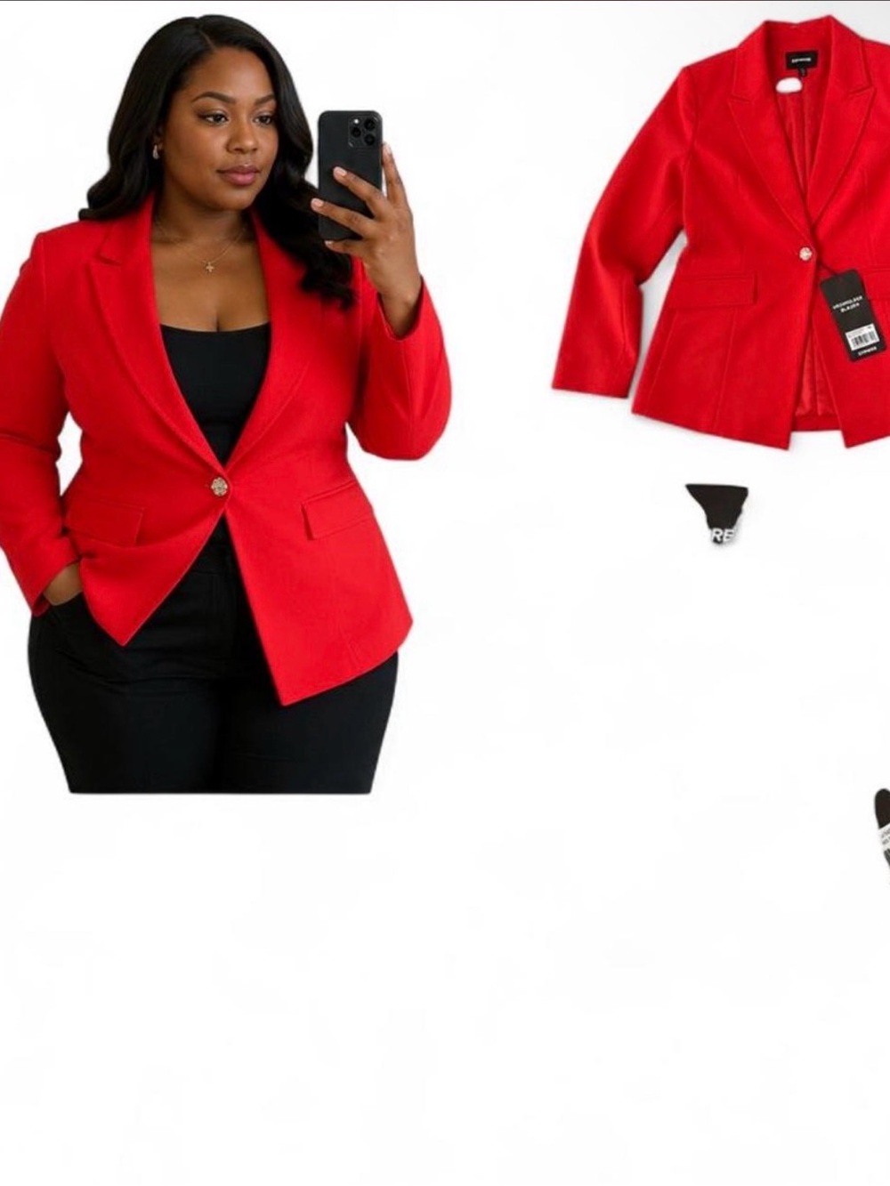 Express Red Women's Single-Button Blazer